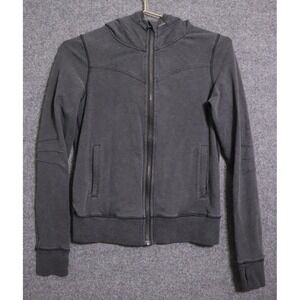 Lululemon Hoodie Women 2 Gray Full Zip‎ Hoody Stretch Athleisure Everyday GUC